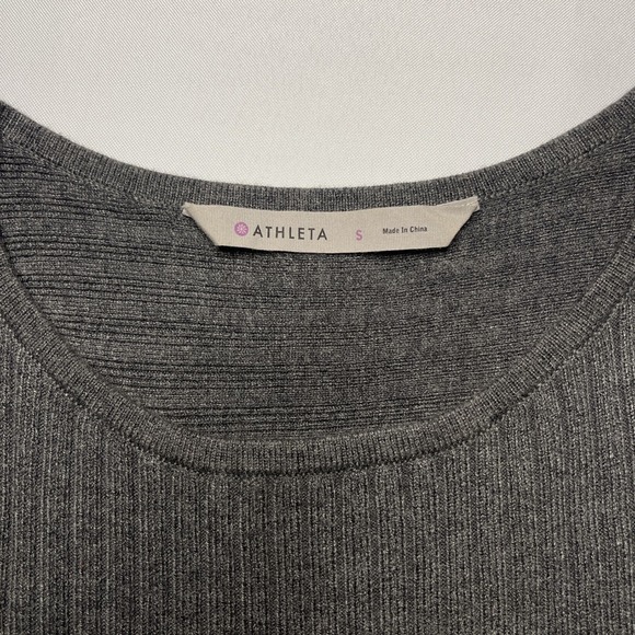 ATHLETA Ananda Grey Sz Small Stretch Sweater Dress Sleeveless - Picture 3 of 4